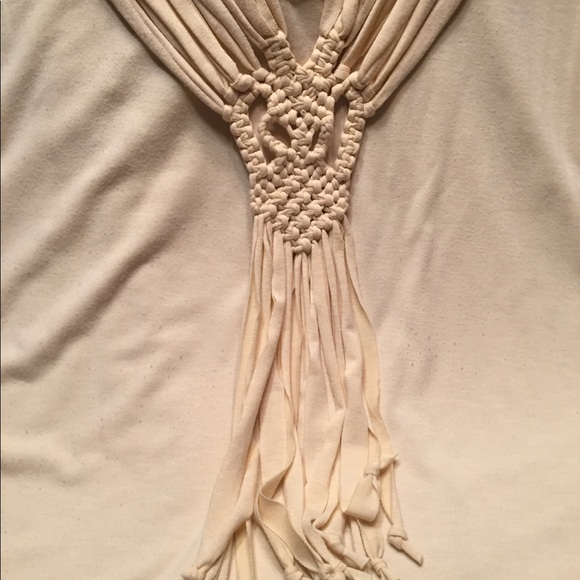 Crystal-Kobe ivory dolman macrame blouse - Picture 4 of 5